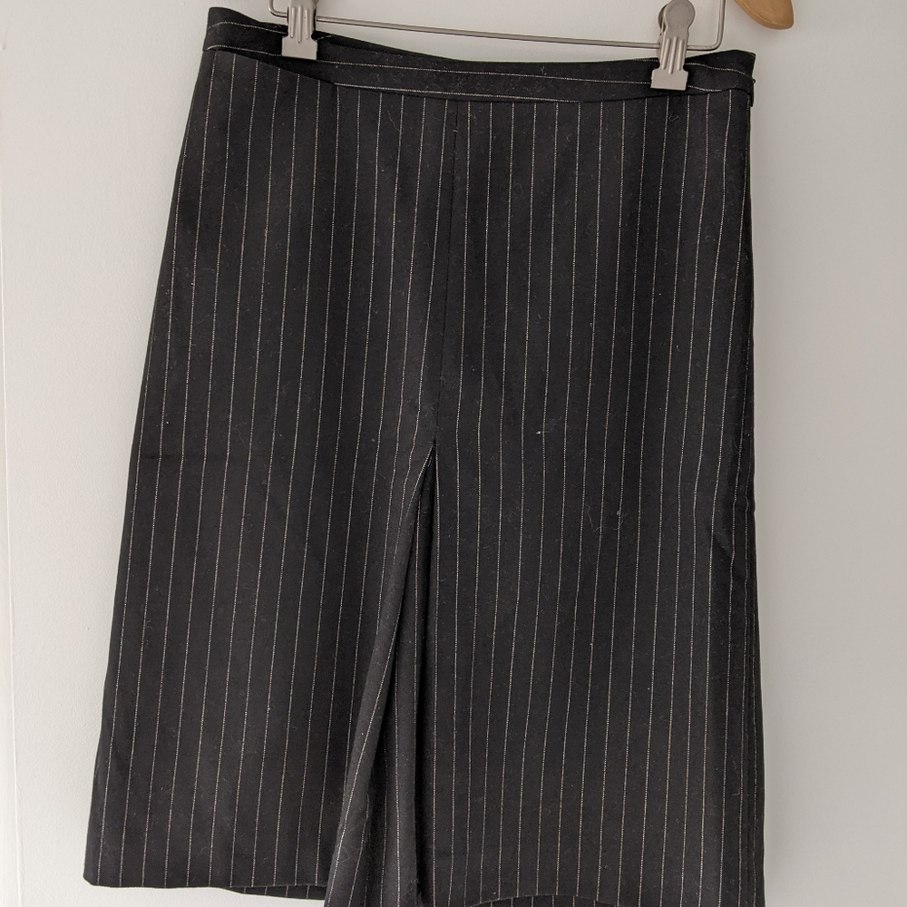 Black pin striped a line skirt